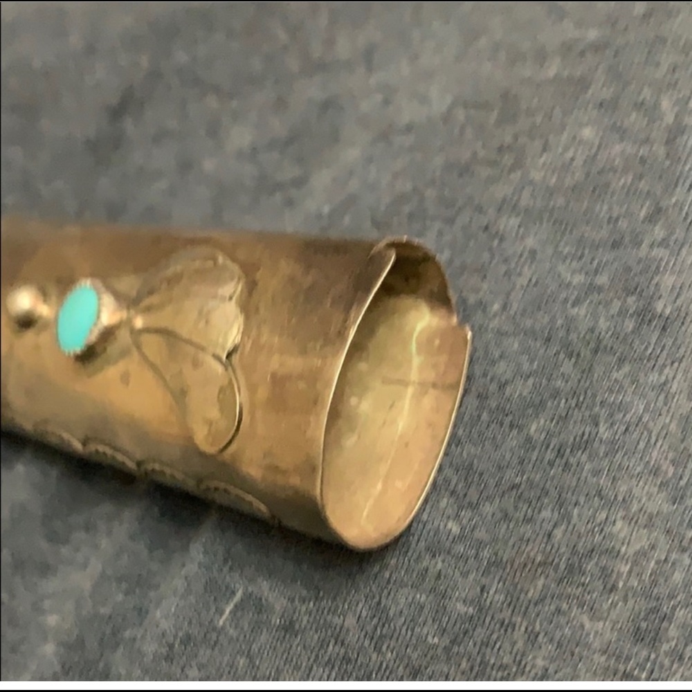 stamped turquoise silver